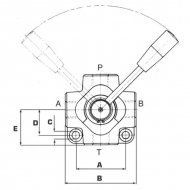 DH254A Rozdzielacz obrotowy 4-drogowy, typ A 1" BSP