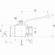 KHR12GP Zawór kulowy 2/2 - 3/4" BSP