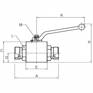 KHS08LGP Zawór kulowy 2/2 - M14x1.5