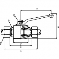 KHS15L Zawór kulowy 2/2, M22 x 1,5 15L