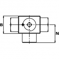 KH3KSR04 Zawór kulowy  3-drożny, G1/4", 1/4" x 1/4" x 1/4"