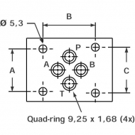 KRMRF03C3 Zawór ograniczający ciśnienie NG6 A, B>T