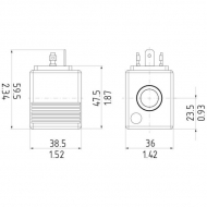 EC9BER12 Cewki elektromagnetyczne Walvoil 12 VDC seria 08 10 12, Walvoil, 13mm / 47,5mm