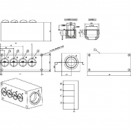 KRVB004 Blok zwrotny 4 x 3/4" 1 x 1"1/2