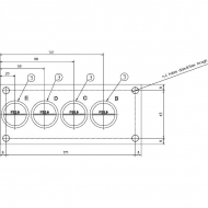 KRVB004 Blok zwrotny 4 x 3/4" 1 x 1"1/2