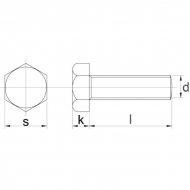 9332050109 Śruba cały gwint kl. 10.9 ocynk Kramp, M20 x 50 mm